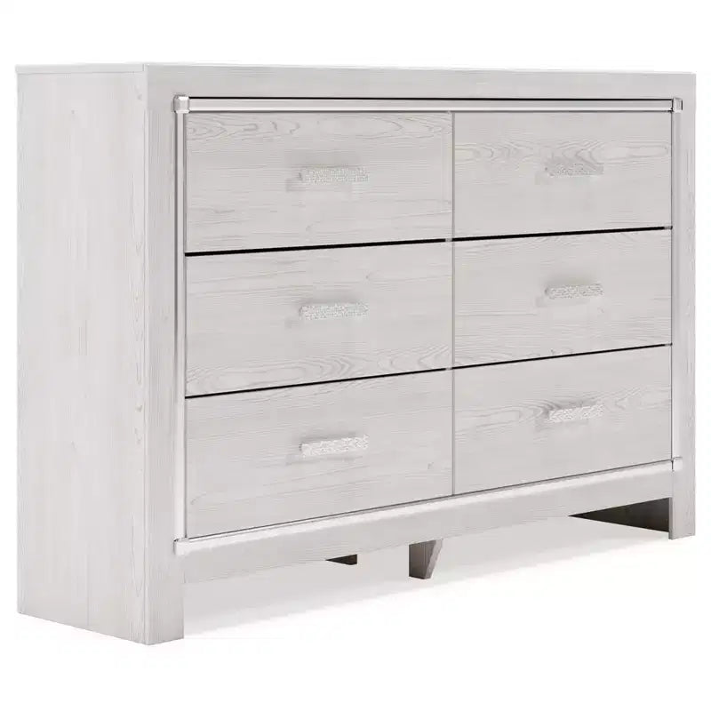 Commode Altyra Blanche – Signature Design by Ashley : Rangement 6 tiroirs, finition laminée, aucun assemblage requis
