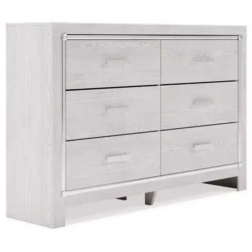 Commode Altyra Blanche – Signature Design by Ashley : Rangement 6 tiroirs, finition laminée, aucun assemblage requis