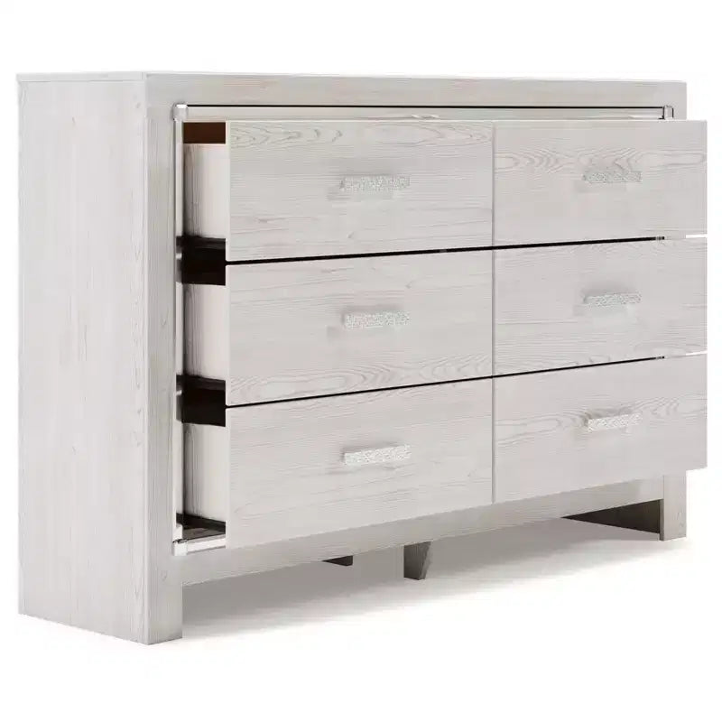 Commode Altyra Blanche – Signature Design by Ashley : Rangement 6 tiroirs, finition laminée, aucun assemblage requis