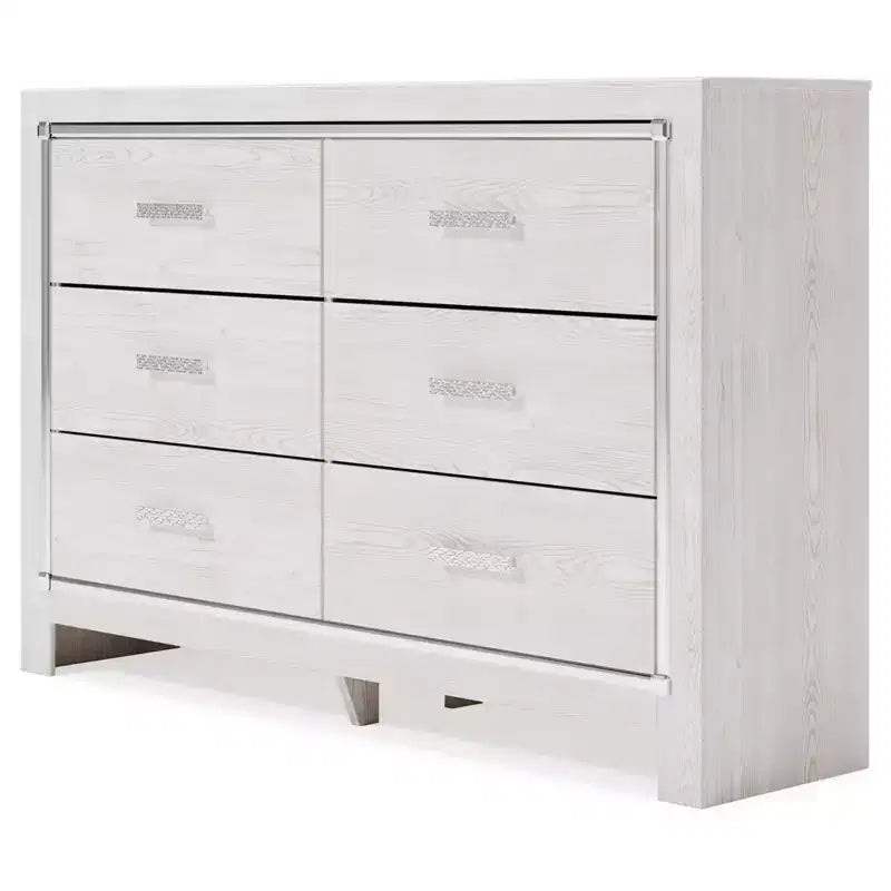 Commode Altyra Blanche – Signature Design by Ashley : Rangement 6 tiroirs, finition laminée, aucun assemblage requis
