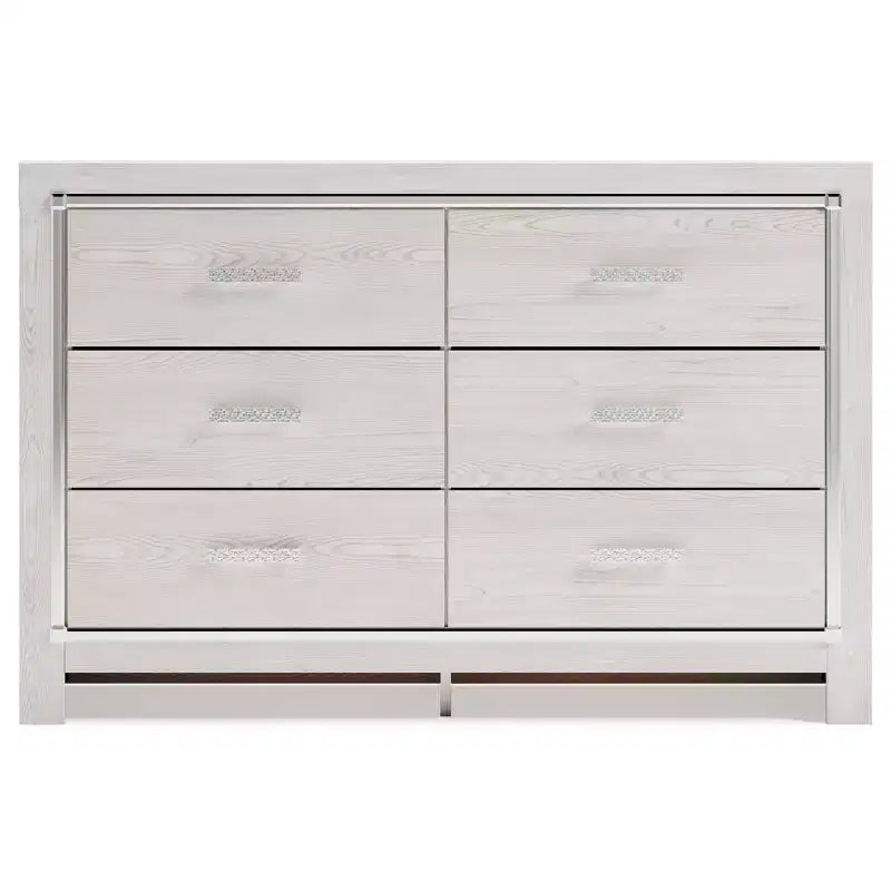 Commode Altyra Blanche – Signature Design by Ashley : Rangement 6 tiroirs, finition laminée, aucun assemblage requis