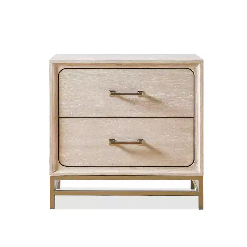 HOMES: Inside + Out Table de chevet Neovesi style bohème avec 2 tiroirs chêne