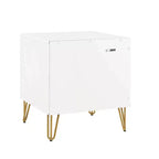 Manhattan Comfort Lot de 2 tables de chevet Dumbo à 2 tiroirs blanches : Style moderne, cadre en MDF, glissières métalliques, solution de rangement