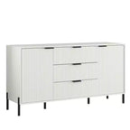 Festivo Ensemble 3 tiroirs de tables de chevet et commode 3 tiroirs élégance moderne blanc cassé