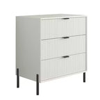 Festivo Ensemble 3 tiroirs de tables de chevet et commode 3 tiroirs élégance moderne blanc cassé