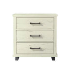 Commode Festivo contemporaine à 9 tiroirs et table de chevet à 3 tiroirs, coupe sciée blanc cassé : MDF, pieds en métal, anti-basculement