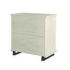 Commode Festivo contemporaine à 9 tiroirs et table de chevet à 3 tiroirs, coupe sciée blanc cassé : MDF, pieds en métal, anti-basculement