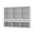 Set of 3 Mulberry Open 3 Sectional Closet White - Manhattan Comfort: MDF Composite, 12 Shelves, 6 Drawers