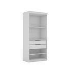 Lot de 3 placards Manhattan Comfort Mulberry Open 3 sections blanc : composite MDF, 12 étagères, 6 tiroirs
