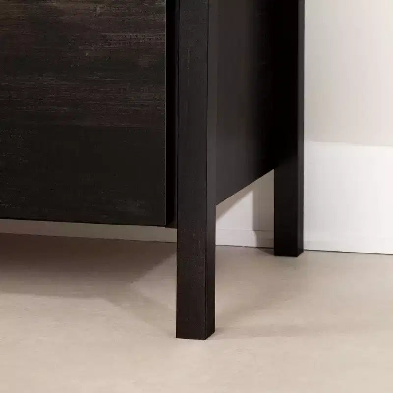 Table de chevet Gravity 2 tiroirs noir frotté - South Shore