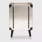 Dilan Metal Table de chevet à 3 tiroirs Crème clair/Noir - Baxton Studio : Rangement de chevet de style vintage