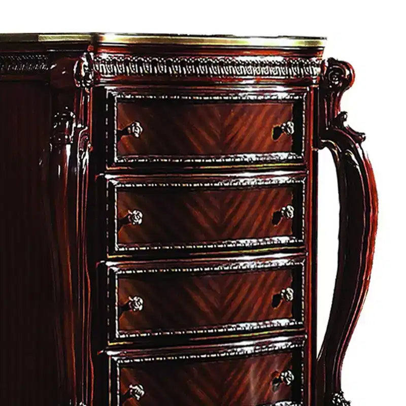 Commode Picardie 117 cm Chêne miel - Acme Furniture : Style vintage, 5 tiroirs doublés de feutre, Influence européenne