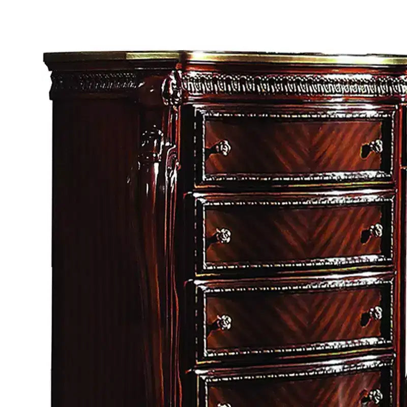Commode Picardie 117 cm Chêne miel - Acme Furniture : Style vintage, 5 tiroirs doublés de feutre, Influence européenne