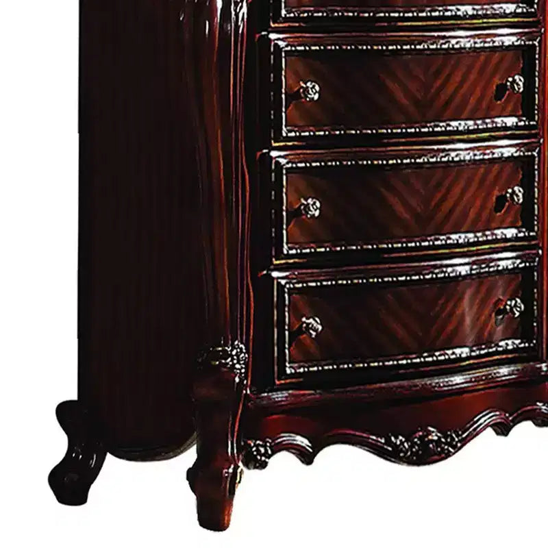 Commode Picardie 117 cm Chêne miel - Acme Furniture : Style vintage, 5 tiroirs doublés de feutre, Influence européenne