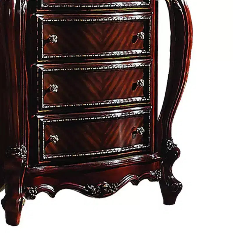 Commode Picardie 117 cm Chêne miel - Acme Furniture : Style vintage, 5 tiroirs doublés de feutre, Influence européenne