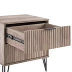 Manhattan Comfort Lot de 2 tables de chevet Dumbo à 2 tiroirs Gris rustique : Style moderne, Cadre en MDF, Glissières en métal