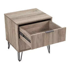 Manhattan Comfort Lot de 2 tables de chevet Dumbo à 2 tiroirs Gris rustique : Style moderne, Cadre en MDF, Glissières en métal