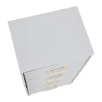 Tour de rangement Household Essentials, blanche : Cadre en panneaux de particules, 4 tiroirs, assemblage par un adulte requis