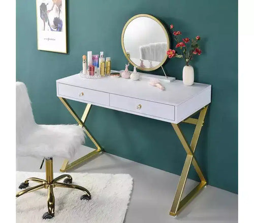 Coiffeuse Coleen Acme Furniture Blanc/Or