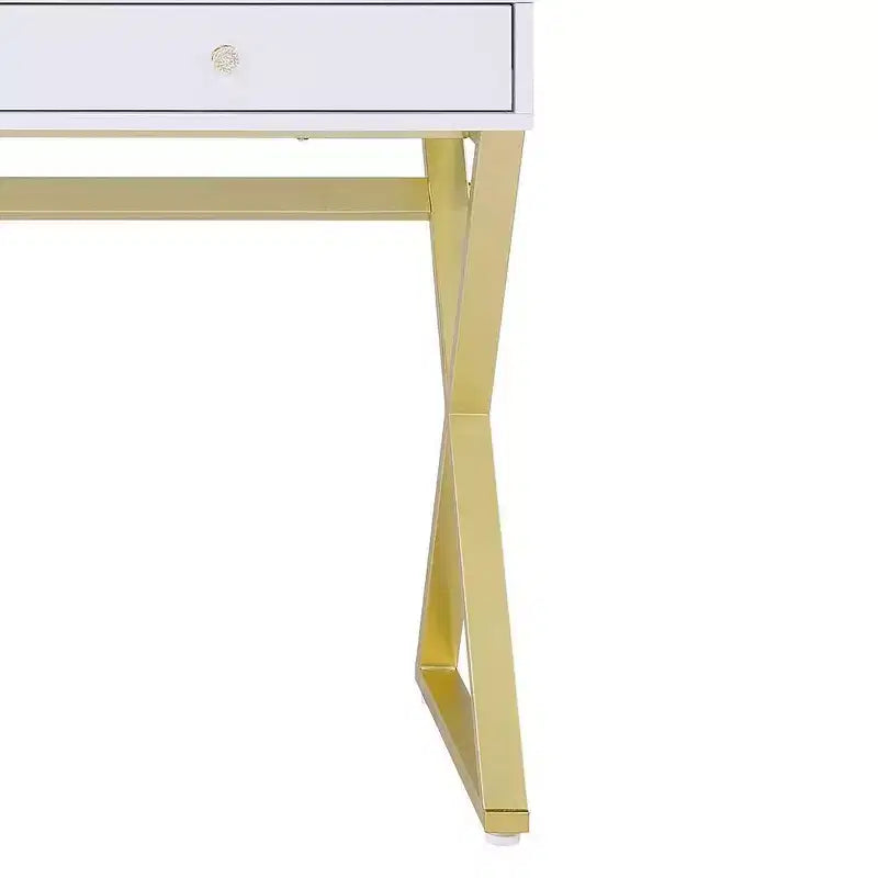 Coiffeuse Coleen Acme Furniture Blanc/Or