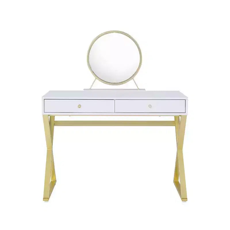 Coiffeuse Coleen Acme Furniture Blanc/Or