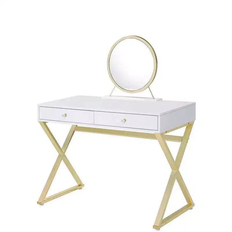 Coiffeuse Coleen Acme Furniture Blanc/Or