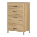 Commode 5 tiroirs South Shore Gravity Frêne naturel : Rangement vertical, Fini stratifié, Meuble de chambre à coucher