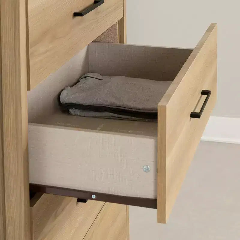 Commode 5 tiroirs South Shore Gravity Frêne naturel : Rangement vertical, Fini stratifié, Meuble de chambre à coucher