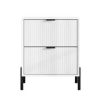 Ensemble de 5 meubles de chambre Festivo élégance moderne : commode, 2 commodes et 2 tables de chevet à tiroirs, blanc cassé