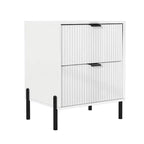 Ensemble de 5 meubles de chambre Festivo élégance moderne : commode, 2 commodes et 2 tables de chevet à tiroirs, blanc cassé