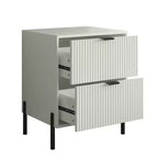 Ensemble de 5 meubles de chambre Festivo élégance moderne : commode, 2 commodes et 2 tables de chevet à tiroirs, blanc cassé