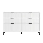 Ensemble de 5 meubles de chambre Festivo élégance moderne : commode, 2 commodes et 2 tables de chevet à tiroirs, blanc cassé