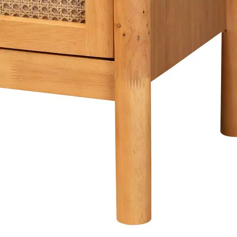 Commode à 6 tiroirs en bois Jenn Baxton Studio avec rotin finition vieillie marron doré/rotin vieilli