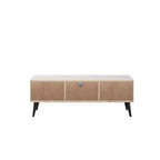 Meuble TV Haley de 140 cm de Manhattan Comfort pour téléviseurs jusqu'à 46 pouces, couleur naturel/beige