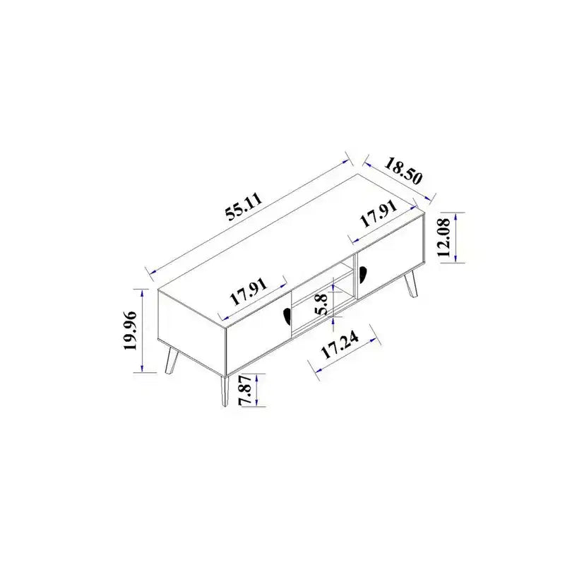 Meuble TV Haley de 140 cm de Manhattan Comfort pour téléviseurs jusqu'à 46 pouces, couleur naturel/beige