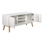 Meuble TV Aurie blanc français – Adore Decor : Géométrique, Rangement, Convient aux téléviseurs jusqu'à 55 po