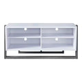 Small Etteridge Shelf TV Stand for TVs up to 56" Gray - miBasics: Transitional Style, Two-Tone Finish, Open & Adjustable Shelves