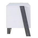 Petit meuble TV Etteridge pour téléviseurs jusqu'à 56 po gris – miBasics : style transitionnel, finition deux tons, tablettes ouvertes et réglables