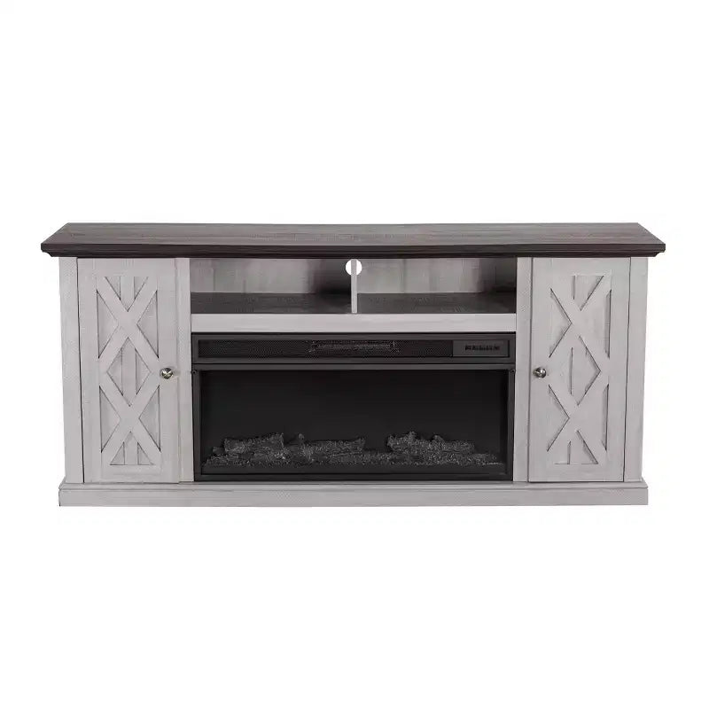 TV Stand for TVs up to 50" Saw Cut Off White - Home Essentials
