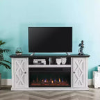 Meuble TV pour téléviseurs jusqu'à 50" aspect bois de sciage blanc cassé - Home Essentials