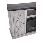 Meuble TV pour téléviseurs jusqu'à 50" aspect bois de sciage blanc cassé - Home Essentials