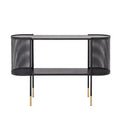 Storied Home Metal Console Table with Shelf for TVs up to 40" Black