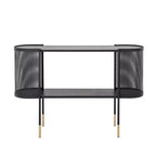 Storied Home Metal Console Table with Shelf for TVs up to 40" Black