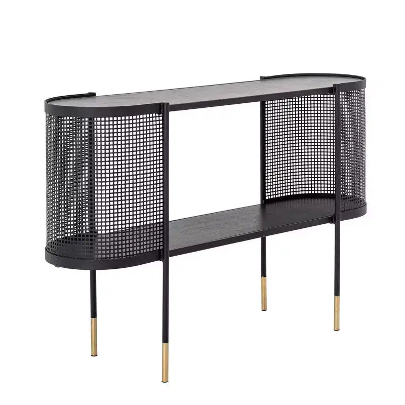 Storied Home Console en métal avec étagère pour téléviseurs jusqu'à 40" Noir