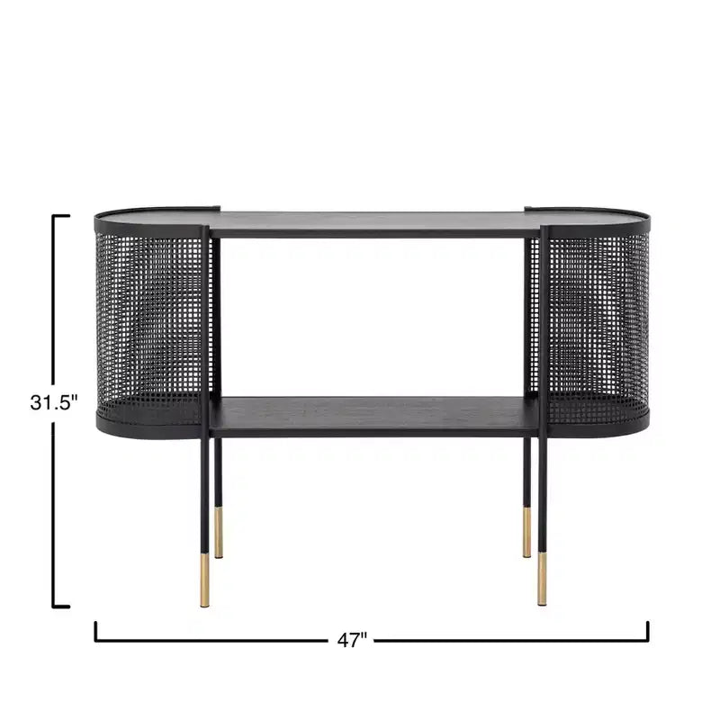 Storied Home Console en métal avec étagère pour téléviseurs jusqu'à 40" Noir