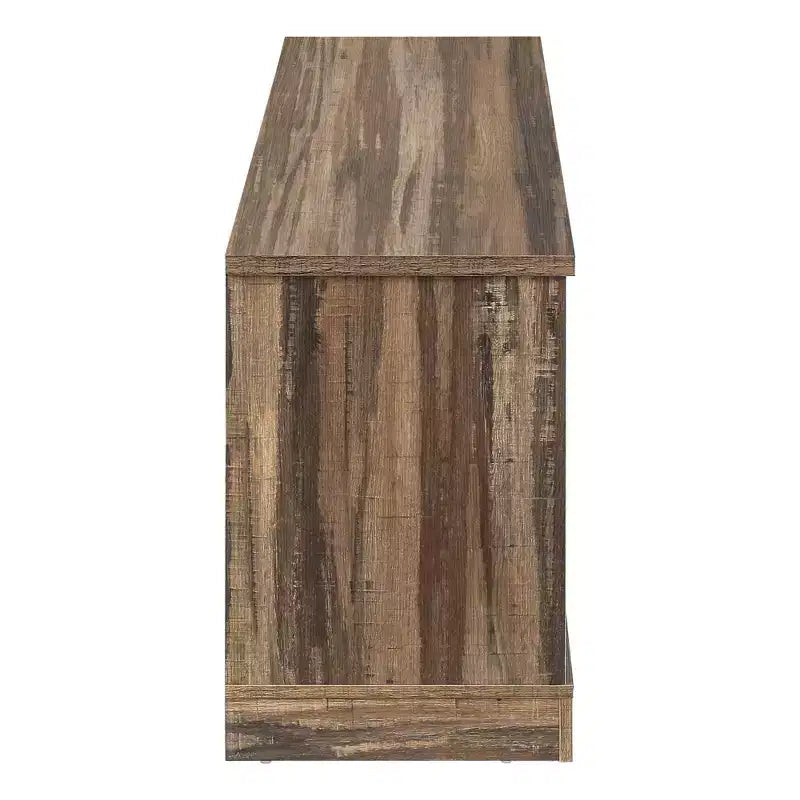 Meuble TV aspect bois recyclé pour téléviseurs jusqu'à 60 pouces avec portes coulissantes style grange marron - EveryRoom : Meuble console de style rustique moderne