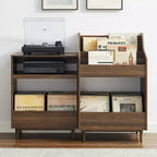 Crosley 56 po Liam Ensemble de support de tourne-disque et de rangement de vinyles, 2 pièces, Noyer