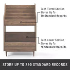 Crosley 56 po Liam Ensemble de support de tourne-disque et de rangement de vinyles, 2 pièces, Noyer