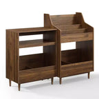 Crosley 56 po Liam Ensemble de support de tourne-disque et de rangement de vinyles, 2 pièces, Noyer