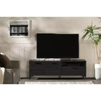 Meuble TV Musano de South Shore pour téléviseurs jusqu'à 60" avec portes et tiroir Chêne Noir: Panneaux de particules laminés, Console de rangement